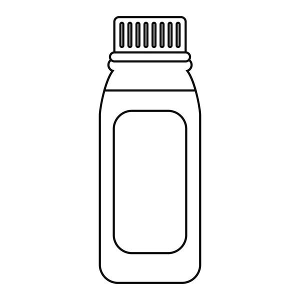 Medicina botella cuidado saludable icono línea delgada — Vector de stock