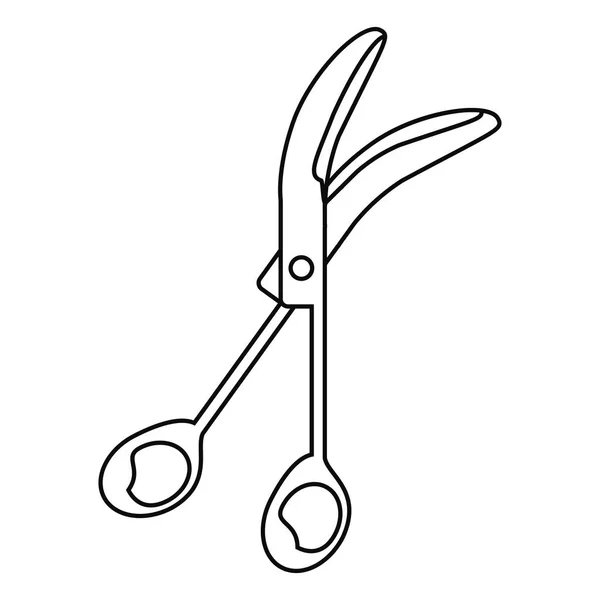 Иконка ножницы инструмент хирургии тонкая линия — стоковый вектор