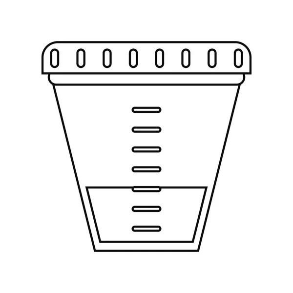 Kapsayıcı örnek laboratuvar simgesi ince çizgi — Stok Vektör