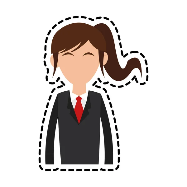 Icône de dessin animé femme d'affaires — Image vectorielle