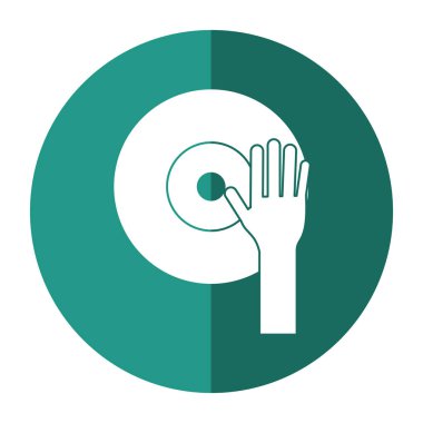 Vinil gölge oynarken el dj