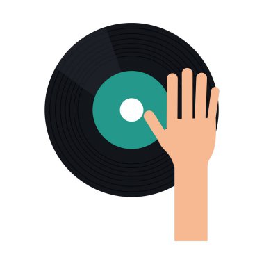 Vinil oynarken el dj