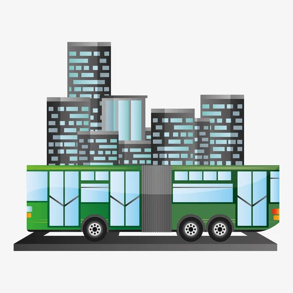 Autobús transporte público de pasajeros antecedentes urbanos — Vector de stock