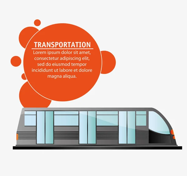 Transporte público eléctrico tren diseño — Vector de stock