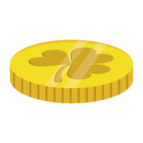 St patricks day coin treasure mit klee — Stockvektor