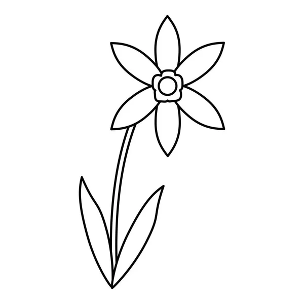 Lily petal doğal tarzı ince çizgi — Stok Vektör