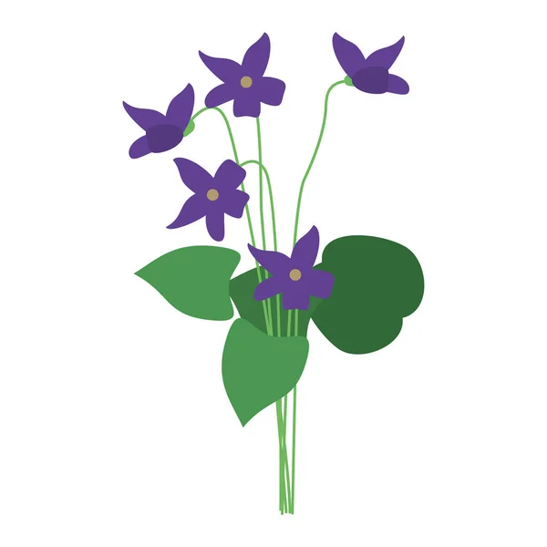 Viola fiore natura primavera icona — Vettoriale Stock