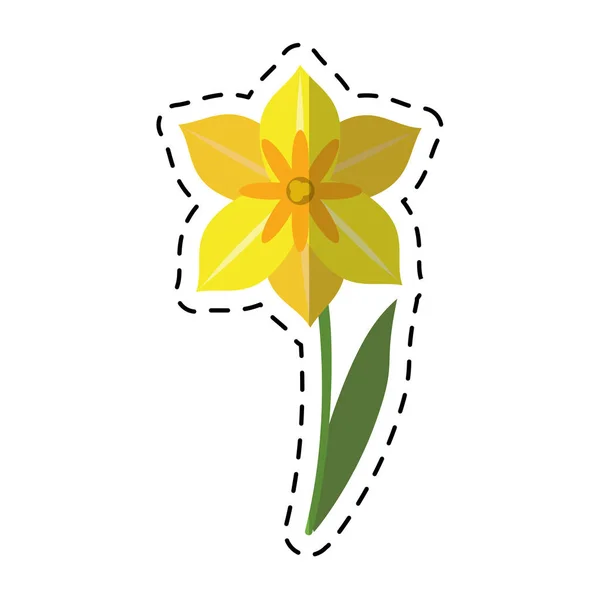 Dibujos animados narciso flor primavera temporada — Vector de stock