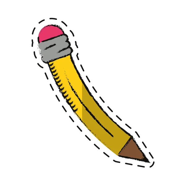 Cartoon pencil utensil write icon — Stock Vector