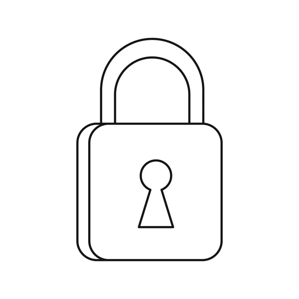 Technologie de système de sécurité cadenas ligne mince — Image vectorielle