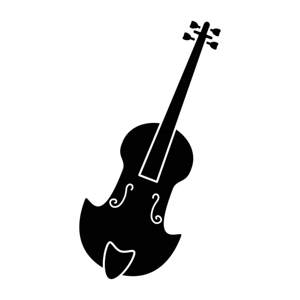 Violino strumento di musica classica pittogramma — Vettoriale Stock