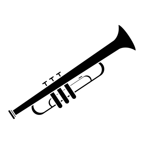 Trompete instrumento músico ícone pictograma —  Vetores de Stock