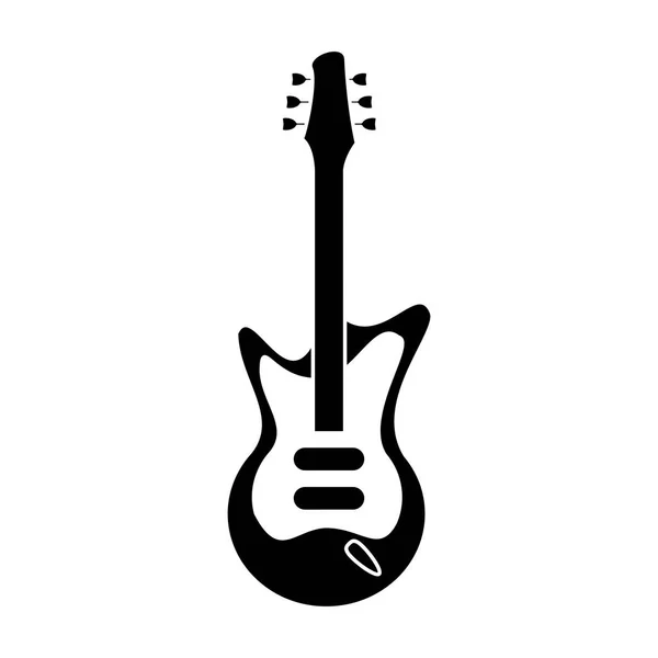 Alat musik elektrik gitar pictogram - Stok Vektor