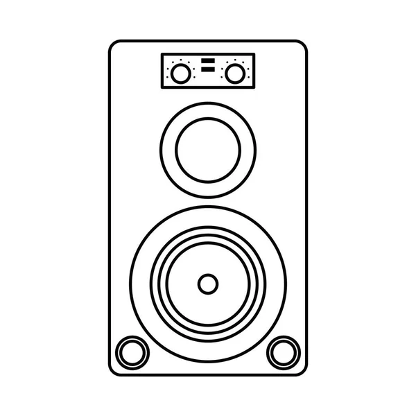 Muzikale spreker audio stereo dunne lijn — Stockvector