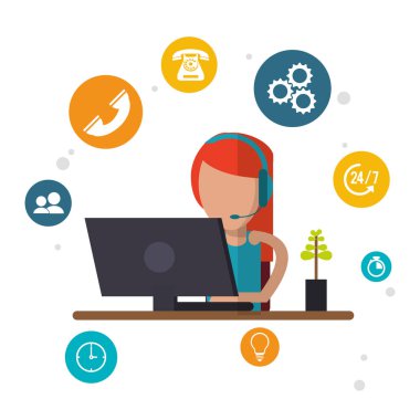 karakter kadın çağrı merkezi çalışma alanı