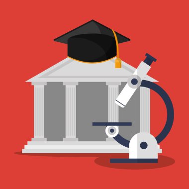 mikroskop ve mezuniyet kap bina