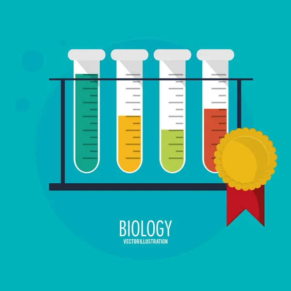 Biologia test tubo laboratorio scuola — Vettoriale Stock