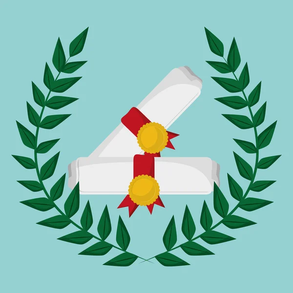 Emblema de estudio certificado escolar — Vector de stock