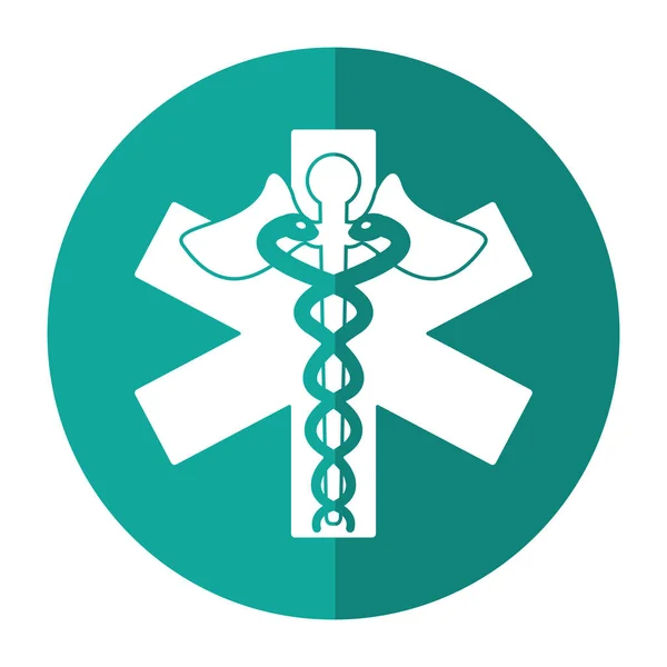 Κηρύκειο ιατρική φροντίδα σύμβολο σκιά — Διανυσματικό Αρχείο