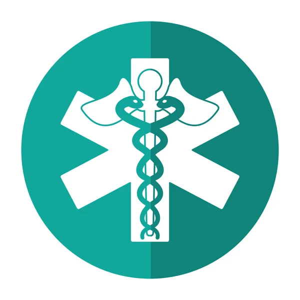 Žezlo medicína péče symbol stín — Stockový vektor