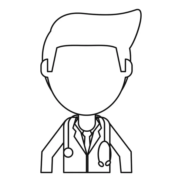 Lékař zaměstnance zdravotní nemocnice tenká čára — Stockový vektor