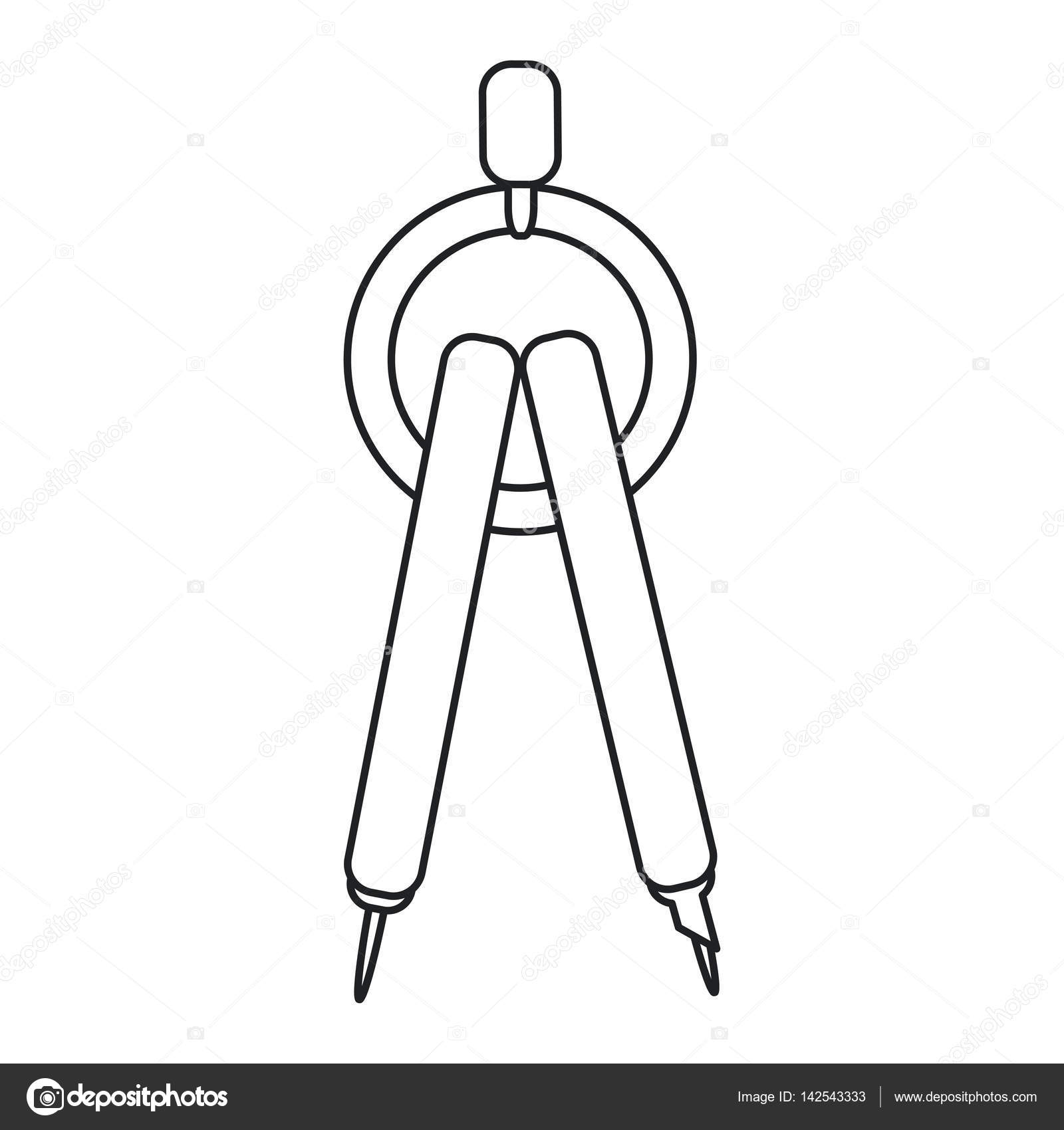Compas De Géométrie Ligne Mince De Lécole De Dessin Image