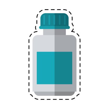 çizgi film tıp şişe kapsül simgesi