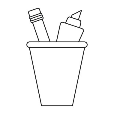 Kupası kalem okul kap ince çizgi