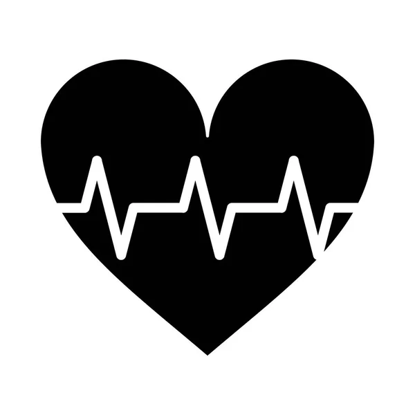 Serca puls rytm cardio piktogram — Wektor stockowy