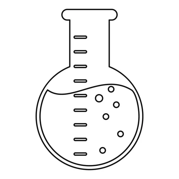 Laboratorio frasco vidrio líquido delgada línea — Archivo Imágenes Vectoriales
