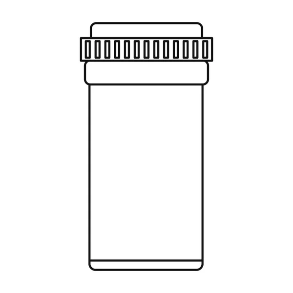 医疗瓶药丸药房细线 — 图库矢量图片