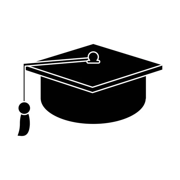 Gaduação cap educação símbolo pictograma — Vetor de Stock