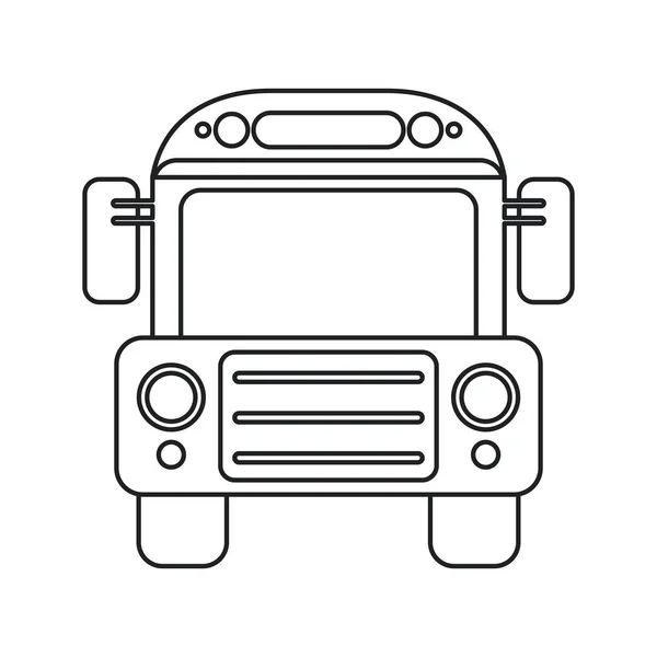 Okul otobüsü taşıma tasarım ince çizgi — Stok Vektör