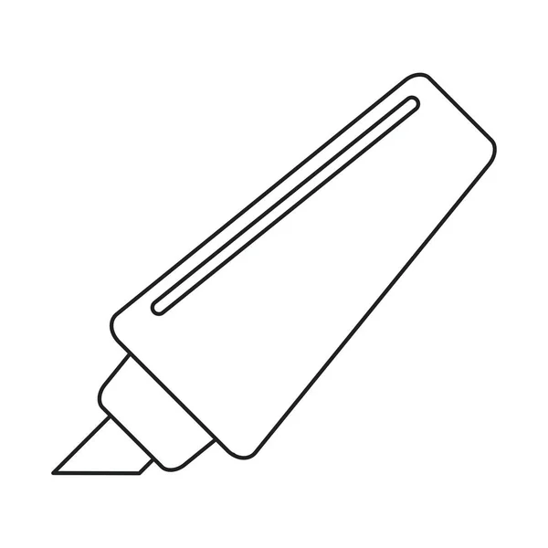 Pennarello scrivere utensile scuola linea sottile — Vettoriale Stock