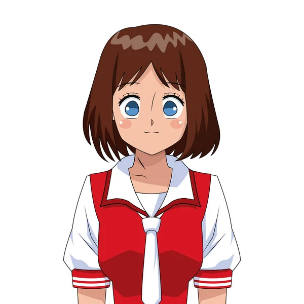 Anime chica japonés carácter — Vector de stock