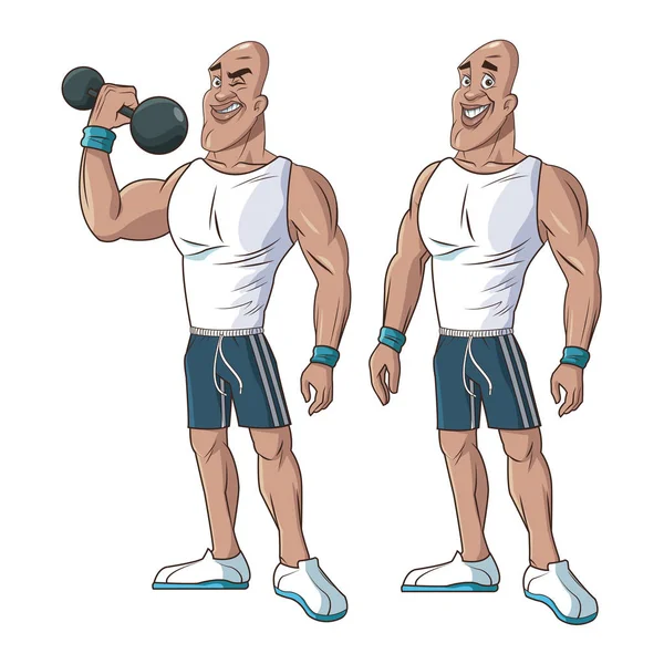 Gesunde Männer athletisches Muskelgewicht — Stockvektor