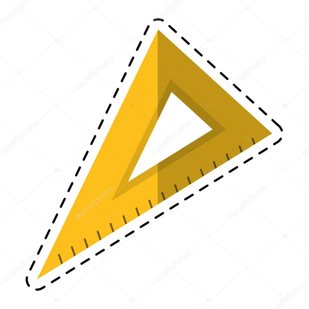 Cartoon triangle ruler utensil icon — Stock Vector © jemastock #142541739