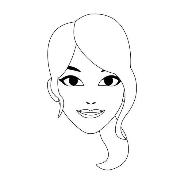 Mujer icono de dibujos animados — Vector de stock