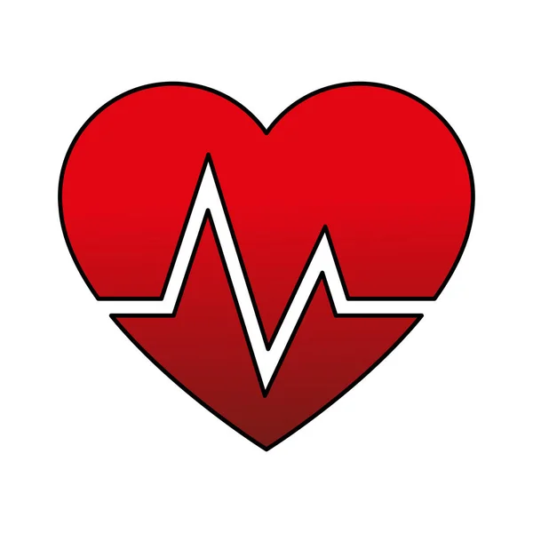 Hart cardiogram pictogramafbeelding — Stockvector