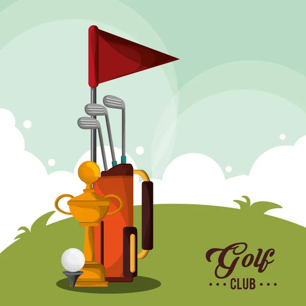 golf club bag trophy and ball