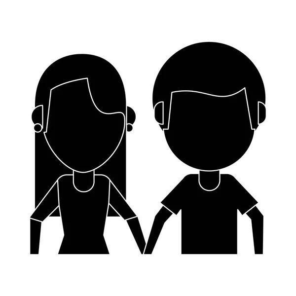 Paar liefde hing handen pictogram — Stockvector