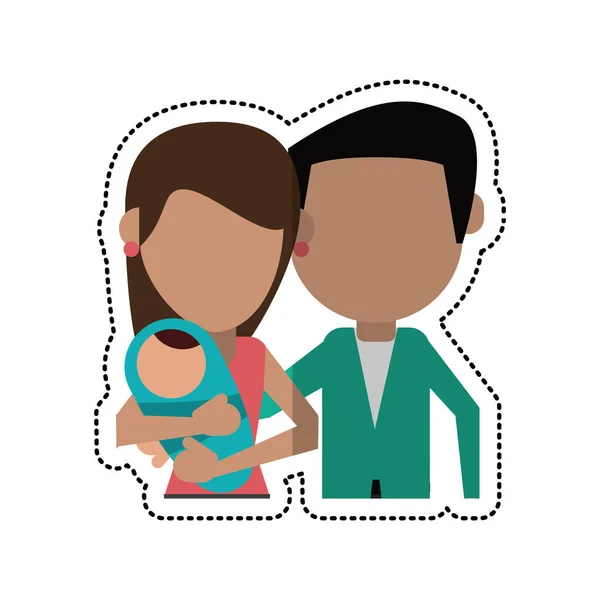 Desenhos animados pais e família do bebê —  Vetores de Stock