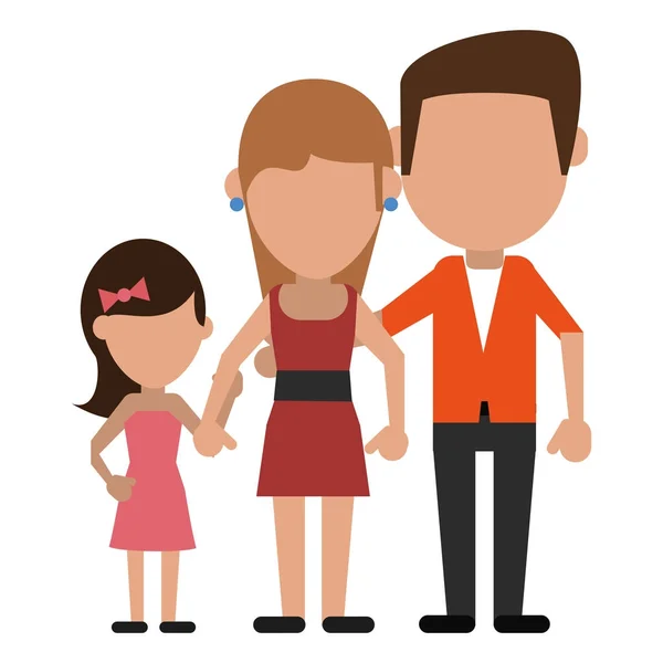 Οι γονείς με την οικογένεια κόρη — Διανυσματικό Αρχείο
