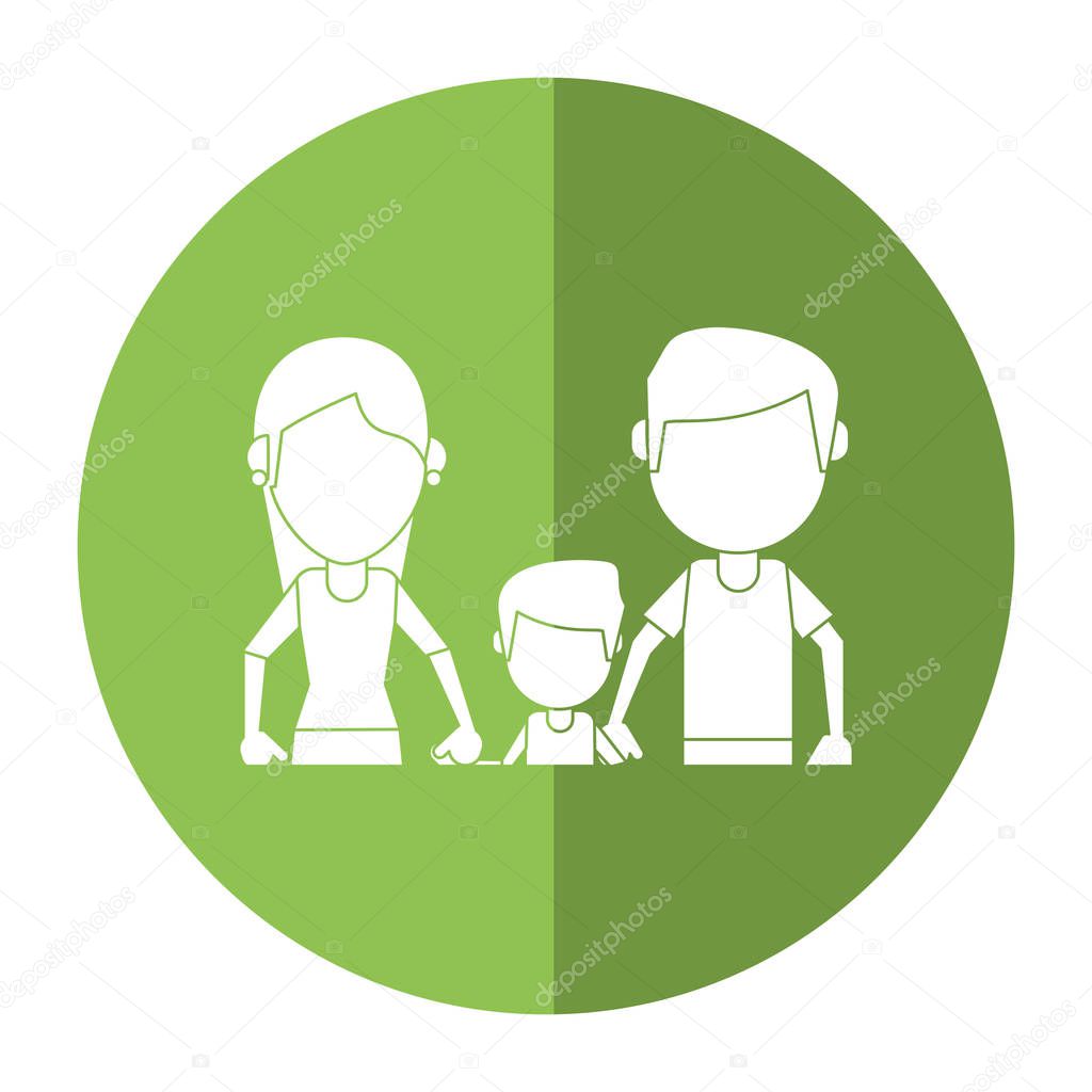 father mother and son hing hands shadow