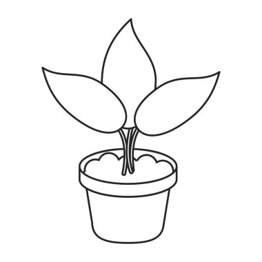 pot bitki Bahçe kavram ince çizgi