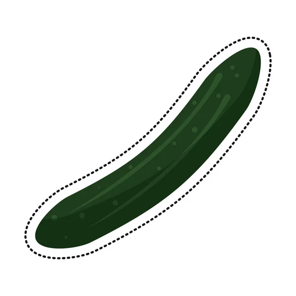 Dibujos animados pepino vegetal nutrición icono — Vector de stock