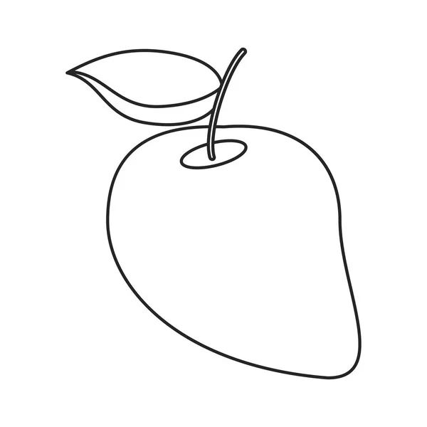 Mango juicy fruit thin line — Stock Vector