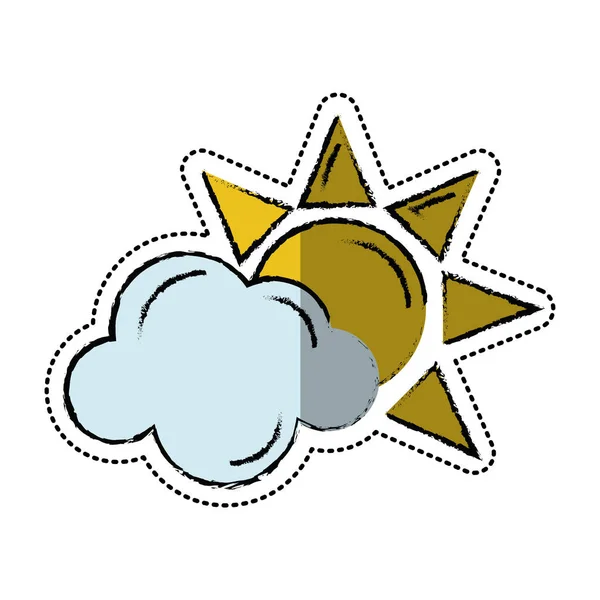 Rajzfilm sun cloud Időjárás szimbólum — Stock Vector