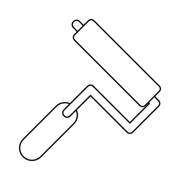 Herramienta de rodillo de pintura línea delgada — Vector de stock