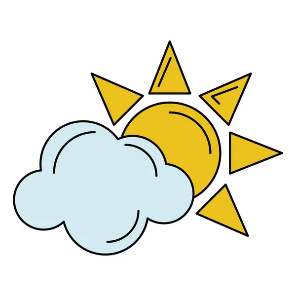 Sun cloud Időjárás szimbólum — Stock Vector